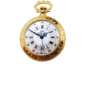 Retro Anhängeuhr Handaufzug mit römischen Zahlen vergoldet