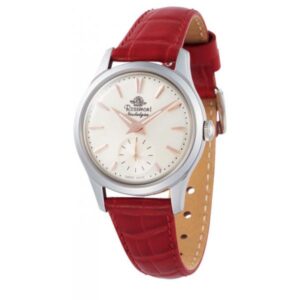 ROSEMONT Vintage Quartz Damenuhr Edelstahl rot