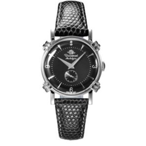 ROSEMONT Vintage Quartz Damenuhr Edelstahl schwarz