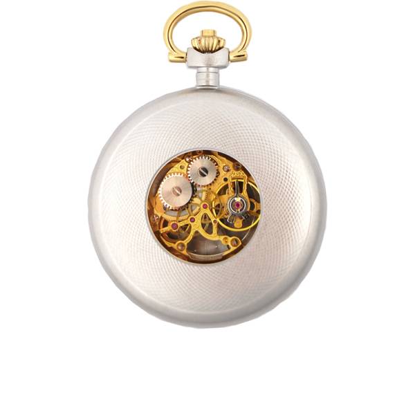 skelett taschenuhr handaufzug grau