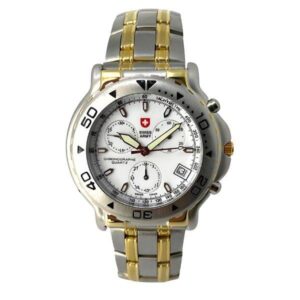 SWISS ARMY Classic Chronograph Quartzuhr, bicolor weiss