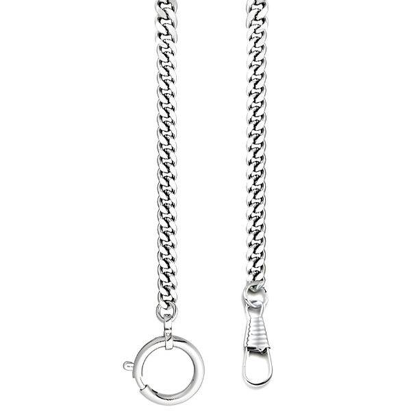 taschenuhrkette panzerkette chrom flach