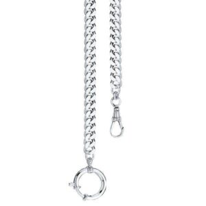 Taschenuhrkette, Panzerkette Silber 5mm flach