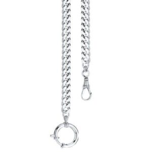 Taschenuhrkette, Panzerkette Silber 7mm flach