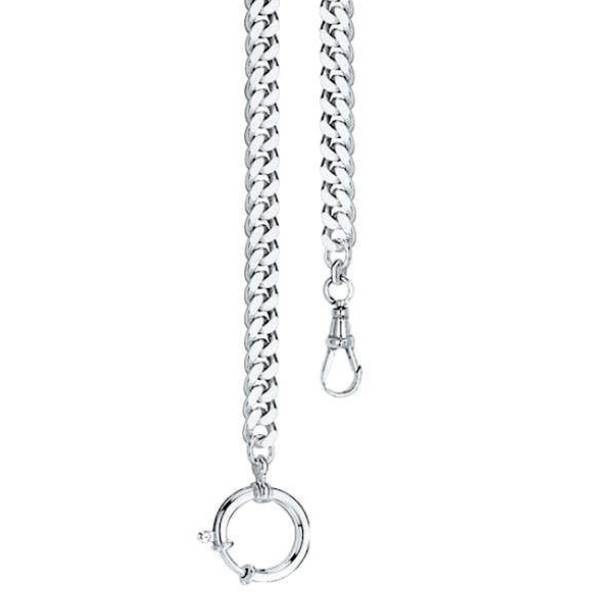 taschenuhrkette panzerkette silber 7mm flach