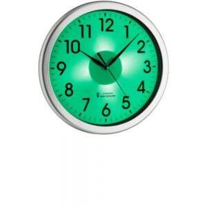 TFA Corona Light, Funk Wanduhr mit Beleuchtung, silbergrau