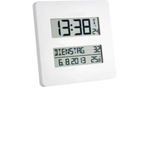TFA LCD Funk Tisch-Wanduhr mit ausgeschriebenem Wochentag