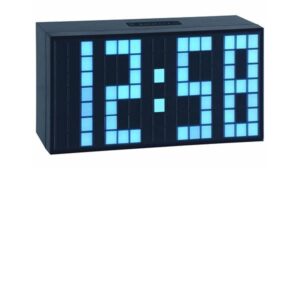 TFA Time Block LED digital Wecker/Tischuhr blau