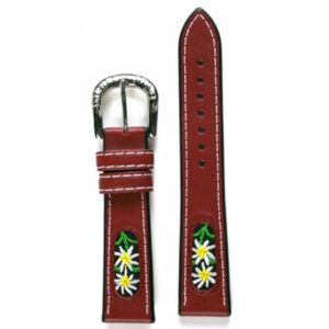 Uhrenband MICHEL JORDI Leder rot, 18mm