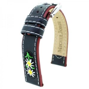 Uhrenband MICHEL JORDI Leder schwarz, 20mm