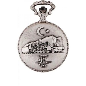 Vintage Taschenuhr Handaufzug, Lokomotive Retro Türkei chromé