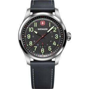 WENGER Terragraph Edelstahl Herrenuhr mit Datum, schwarz