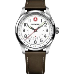 WENGER Terragraph Edelstahl Herrenuhr mit Datum, weiss