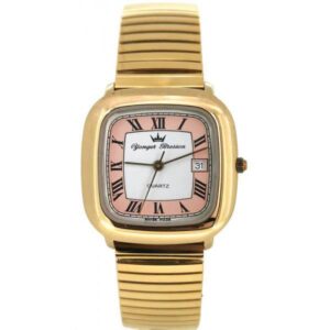 YONGER BRESSON Stretch Römisch, Armbanduhr rosa vergoldet