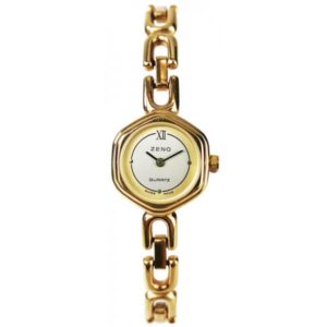 ZENO Art Deco Modern Quartz Damenuhr doré galbé