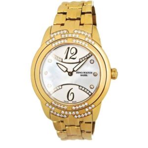 ZENO, Fashionista Edelstahl Quartzuhr weiss vergoldet