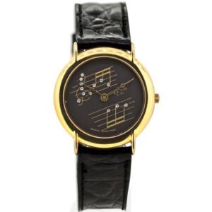 ZENO, Musik Quartzuhr, doré schwarz
