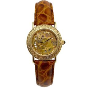 ZENO Skelett Handaufzug Damenuhren, vergoldet