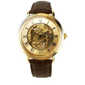 ZENO Skelett Ltd. Handaufzuguhr, vergoldet, Edition 17 champagne