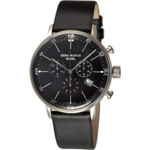 ZENO-WATCH BASEL, Bauhaus Chronograph, Quartzuhr schwarz