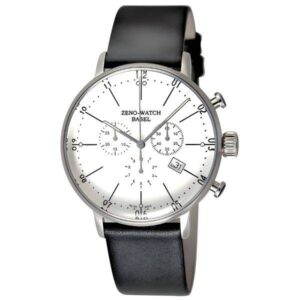 ZENO-WATCH BASEL, Bauhaus Chronograph, Quartzuhr weiss