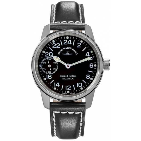 zeno watch basel pilot classic titan 24 stundenanzeige handaufzug