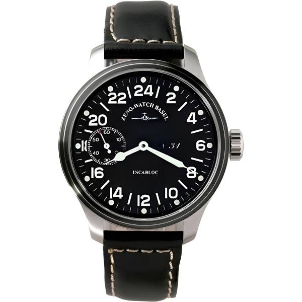zeno watch basel pilot oversized xl 24 stundenanzeige handaufzug