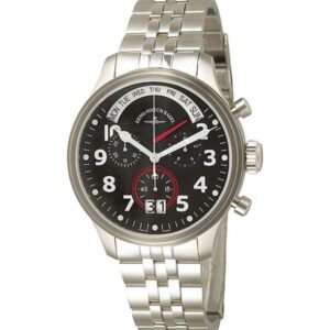 ZENO-WATCH BASEL, Pilot Oversized XL Fliegeruhr Q Tag Datum Stahl