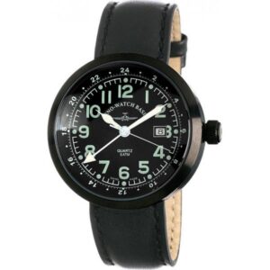 ZENO-WATCH BASEL, Pilot Rondo Quartz Fliegeruhr, GMT schwarz
