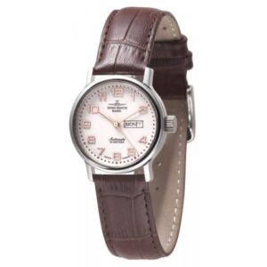 ZENO-WATCH BASEL, Retro Femina, Automatik Uhr, Tag Datum, weiss/rosé