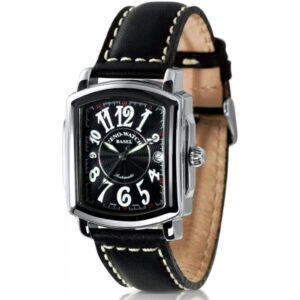 ZENO-WATCH BASEL, Retro Rectangular Automatic, Art-Déco Uhr, schwarz
