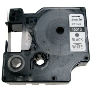 Schriftband 12 mm schwarz auf weiß Dymo