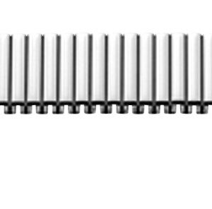 Flex-Metallband Edelstahl 20 mm, weiß poliert mit Teleskopanstoß