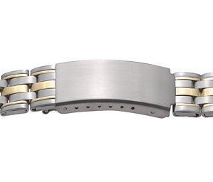 Metallband Edelstahl 22mm bicolor mattiert/poliert