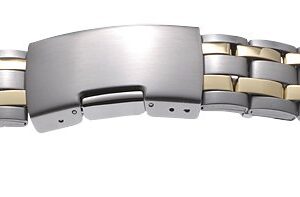 Metallband Edelstahl 20mm bicolor  mattiert/poliert