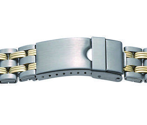 Metallband Edelstahl 22mm bicolor mattiert/poliert