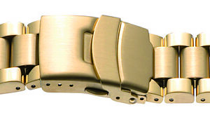 Metallband Edelstahl 24mm gelb PVD, poliert/mattiert