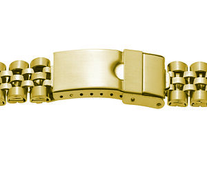 Metallband Edelstahl 20mm gelb PVD, mattiert/poliert