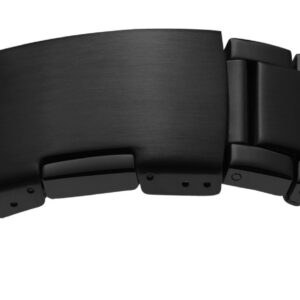 Metallband Edelstahl 20mm schwarz PVD, poliert/mattiert