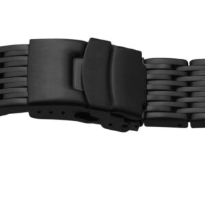 Metallband Edelstahl 24mm schwarz PVD, mattiert