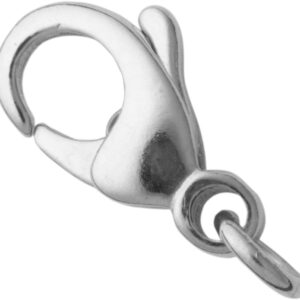 Karabiner gewölbt Silber 935/- rhodiniert 15,00mm gegossen mit Bindering Ø 5,0mm