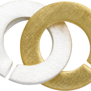 Ringschließe mehrreihig Silber 925/- bicolor poliert/mattiert, rund Ø 17,00mm