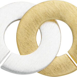 Ringschließe einreihig Silber 925/- bicolor poliert/mattiert, rund Ø 20,00mm