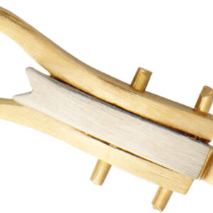 Ohrclip-Mechanik Gold 750/-Gg/-Wg bicolor mit gegossenen Böckchen Höhe 5,00mm Bügellänge 16,00mm