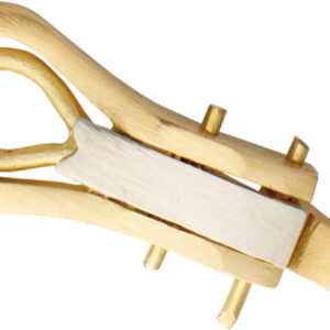 Ohrclip-Mechanik Gold 750/-Gg/-Wg bicolor mit gegossenen Böckchen Höhe 8,00mm Bügellänge 18,00mm
