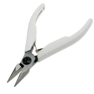 Flachspitzzange mit kunststoffüberzogenen Griffen Lindström mit aufgelegtem Gewerbe.