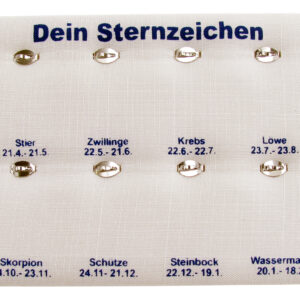 Kartusche für Sternbilder Silber mit weißen Haken
