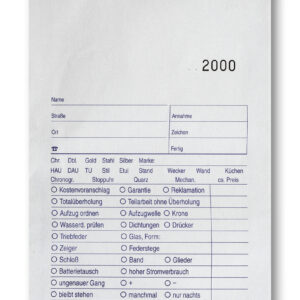 Reparaturtüten mit Aufdruck für Uhren nummeriert 3001-4000