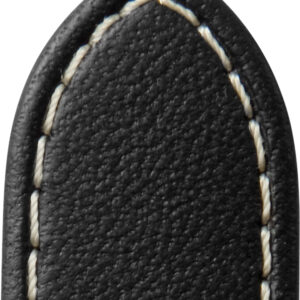 Lederband Avus 18mm schwarz mit Rallye-Loch Design, Kontrastnaht