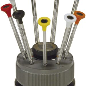 Schraubendreher-Sortiment 9 Stück mit Stahlschaft auf Drehsockel und Edelstahlklinge